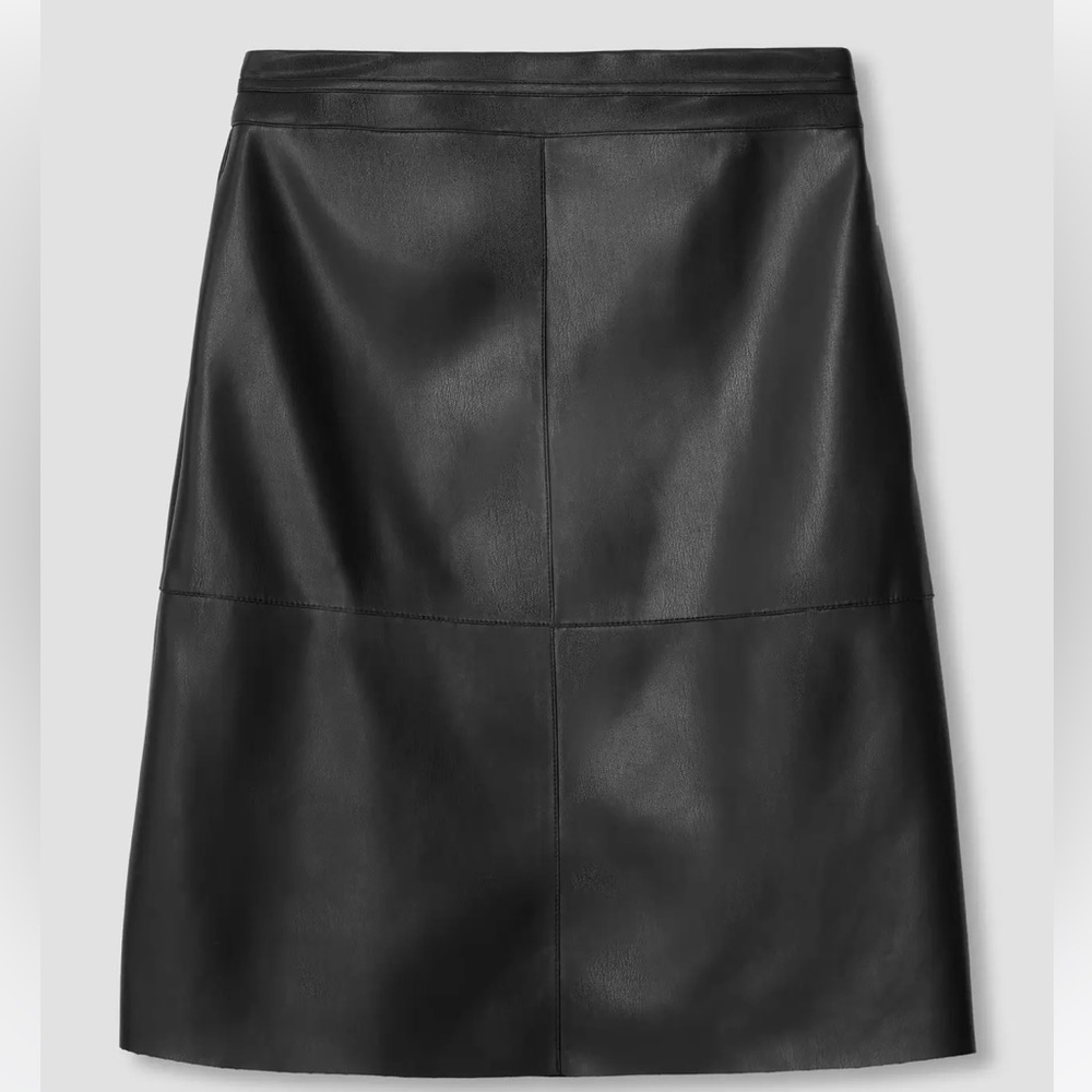 UNIVERSAL STANDARD BLACK FAUX LEATHER A-LINE SKIRT NWOT SIZE S (14-16)